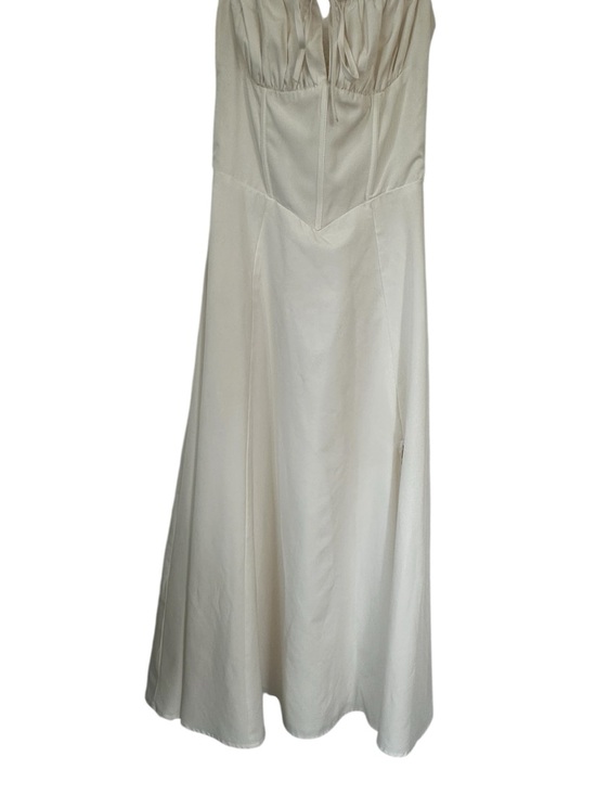 Cream Corset Midi Dress Basque Waist Coastal Cowgirl Milkmaid Cottage - Picture 4 of 8